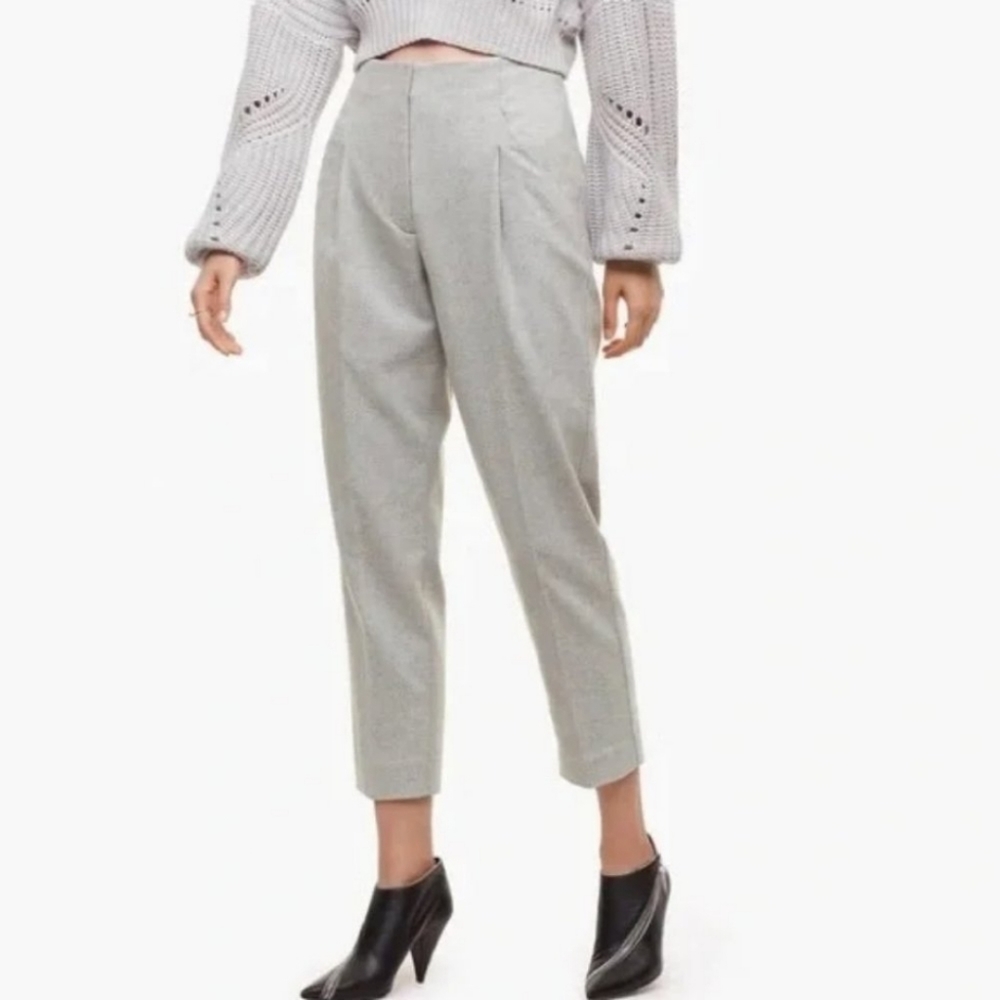 WILFRED Chambrey Pants Grey Pleated Pant Wool Cashmere Blend Size 6 Aritzia